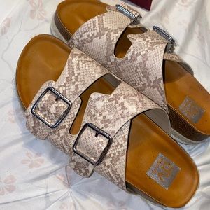 snakeskin sandals